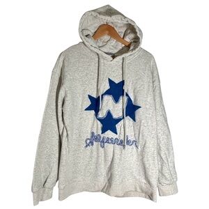 Aelfric Eden Stellaris Embroidered Stars Oversized Hoodie Grey Unisex Medium